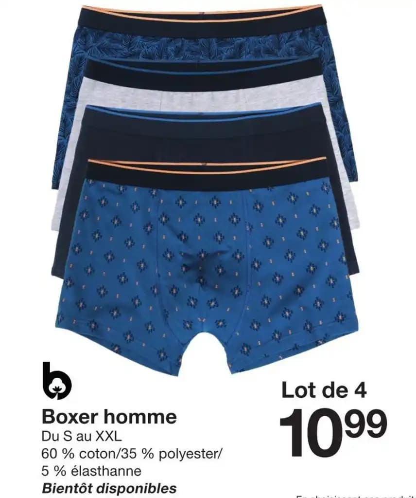 Boxer homme Du S au XXL