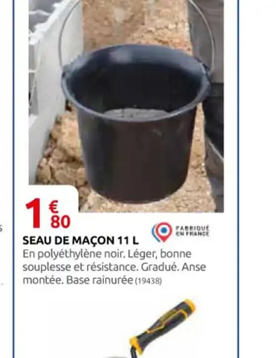 SEAU DE MAÇON 11 L