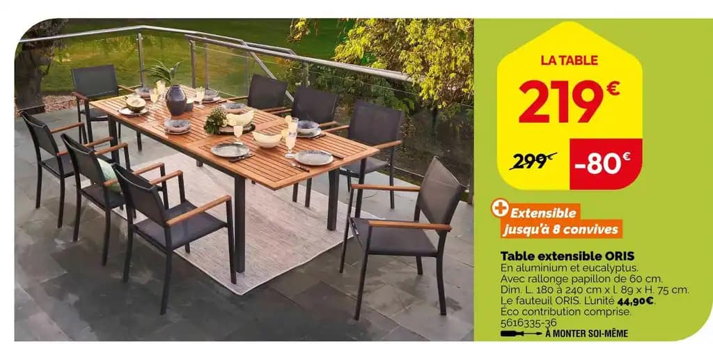 Table extensible ORIS