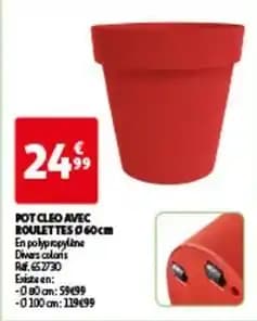 Pot cleo avec roulettes