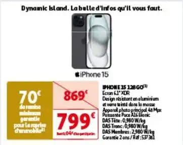 Apple - iphone 15 128go