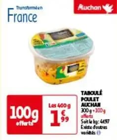 Auchan - taboulé poulet