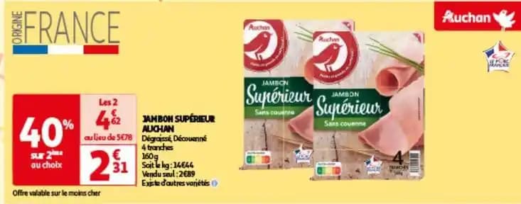 Auchan - jambon supérieur