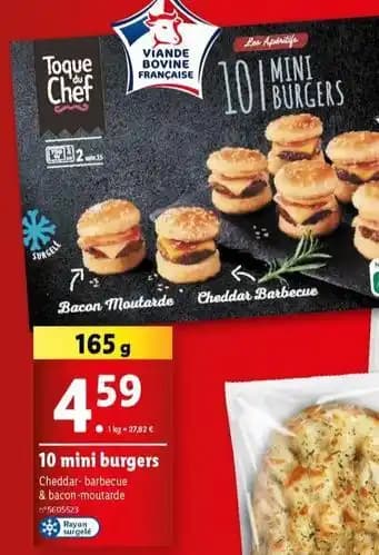 10 mini burgers