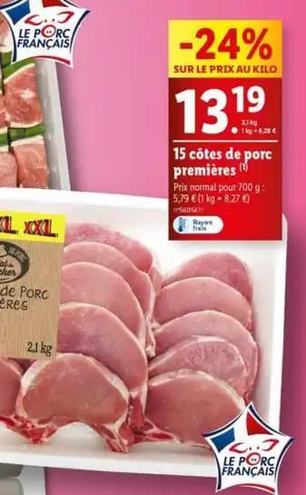 15 cotes de porc premieres