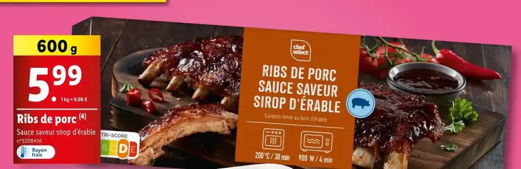 chef select Ribs de porc