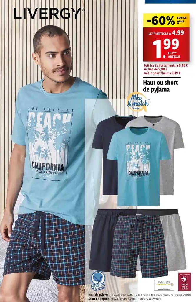 Haut ou short de pyjama