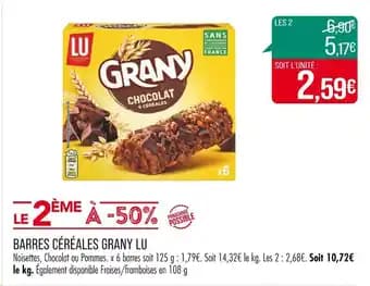 LU BARRES CÉRÉALES GRANY