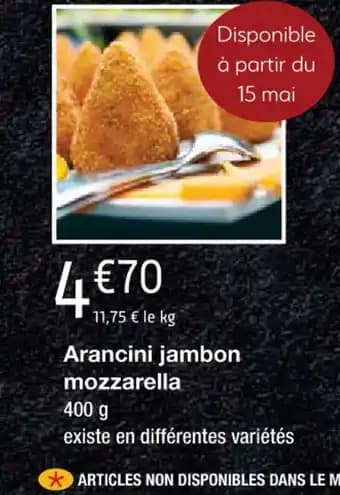 Arancini jambon mozzarella