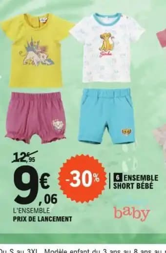 ENSEMBLE SHORT BÉBÉ