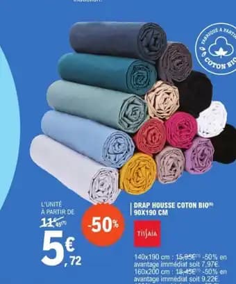 | DRAP HOUSSE COTON BIO