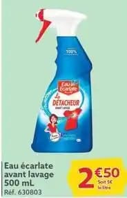 Eau écarlate - avant lavage