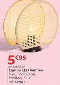 Lampe led bambou