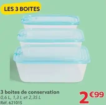3 boites de conservation