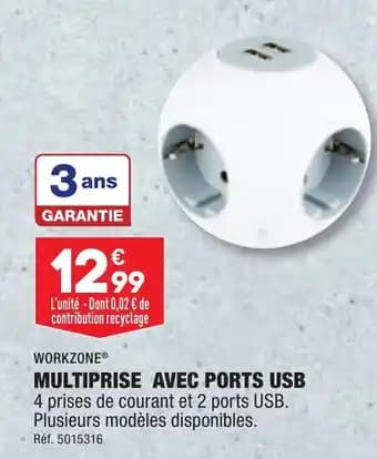 MULTIPRISE AVEC PORTS USB