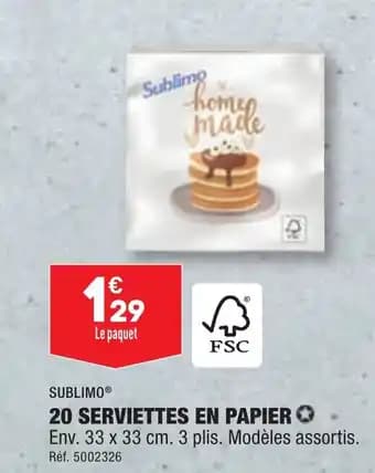 20 SERVIETTES EN PAPIER ✪