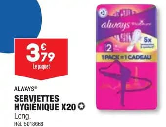 SERVIETTES HYGIÉNIQUE X20 ✪