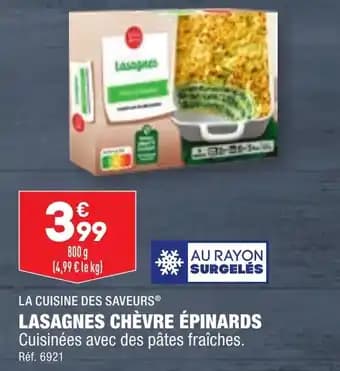 LASAGNES CHÈVRE ÉPINARDS