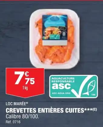 CREVETTES ENTIÈRES CUITES***(C)