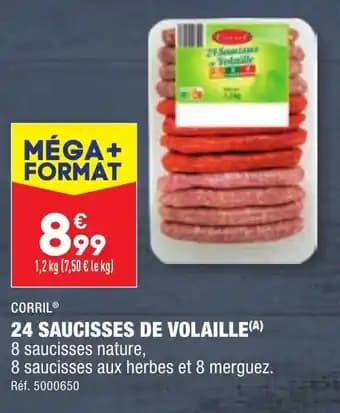 24 SAUCISSES DE VOLAILLE (A)