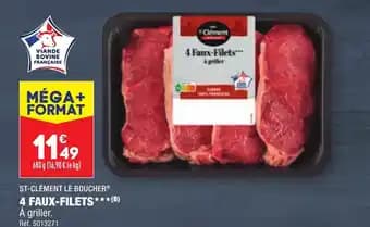 4 FAUX-FILETS***(B) À griller.