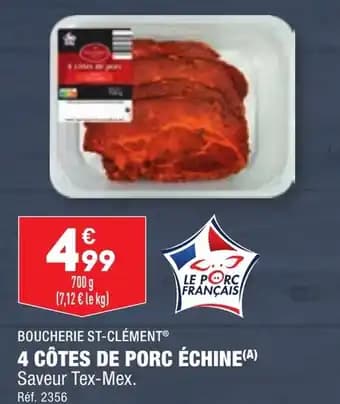 4 CÔTES DE PORC ÉCHINE(A)