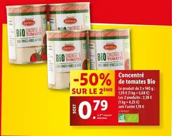 Concentré de tomates Bio