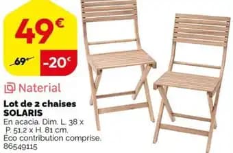 Lot de 2 chaises SOLARIS