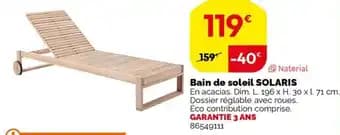 Bain de soleil SOLARIS