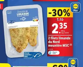 2 filets limande du Nord