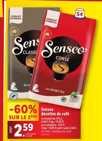 Senseo dosettes de café
