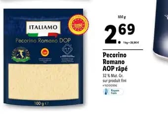 Pecorino Romano AOP râpé