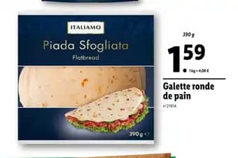 Galette ronde de pain