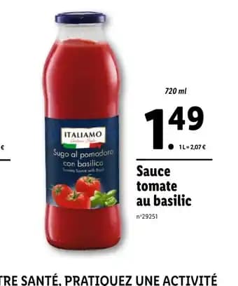 Sauce tomate au basilic