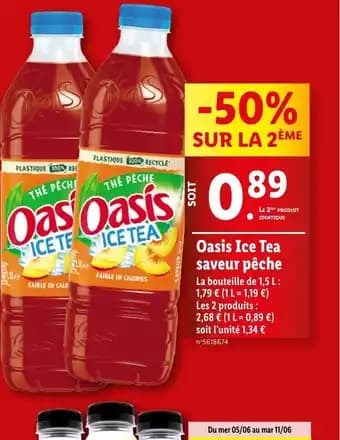 Oasis Ice Tea saveur pêche