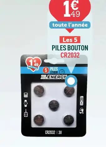 PILES BOUTON CR2032