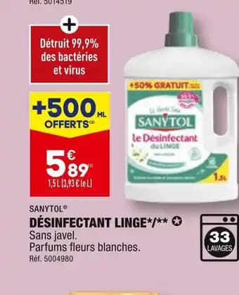 SANYTOL DÉSINFECTANT LINGE