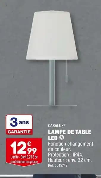 CASALUX LAMPE DE TABLE LED