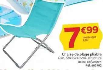 Chaise de plage pliable