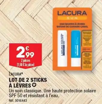 LOT DE 2 STICKS À LÈVRES✪