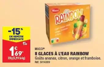 8 GLACES À L'EAU RAINBOW