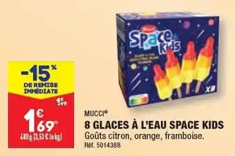 8 GLACES À L'EAU SPACE KIDS