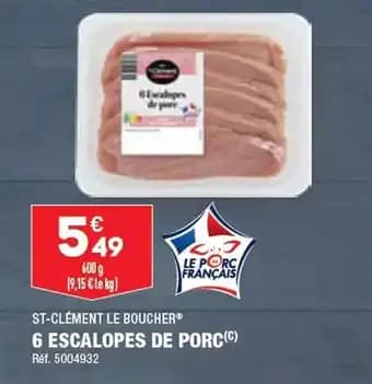 6 ESCALOPES DE PORC(C)