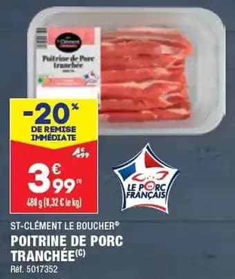 POITRINE DE PORC TRANCHÉE(C)