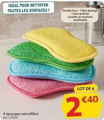 4 éponges microfibre