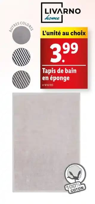 Tapis de bain en éponge