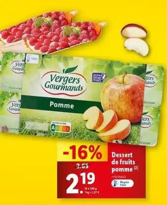 Dessert de fruits pomme