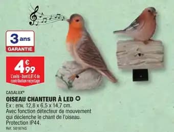 OISEAU CHANTEUR À LED ✪