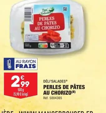 PERLES DE PATES AU CHORIZO