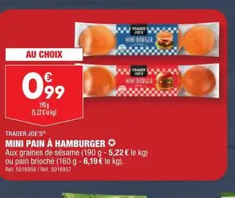 MINI PAIN À HAMBURGER